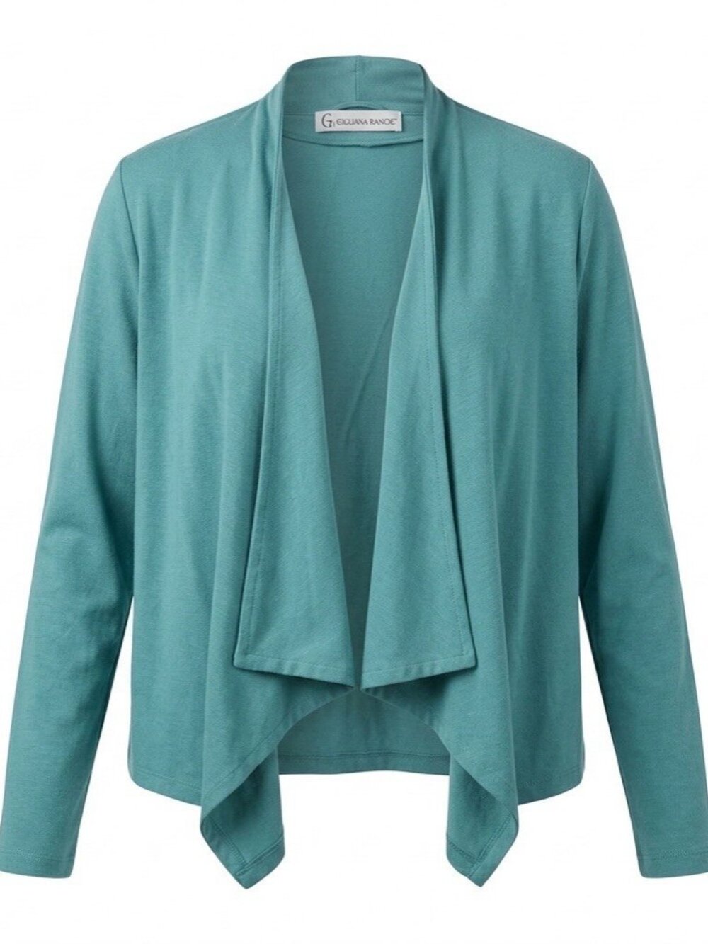 G by Giuliana Rancic Teal Draped Cardigan Open Front Asymmetrical Hem Size XL